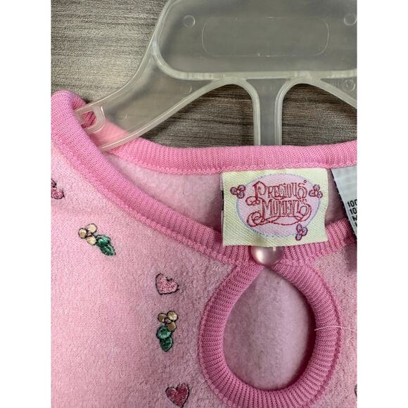 Vintage Precious Moments Baby Girl Pink Fleece Outfit Set  12m - Picture 3 of 4